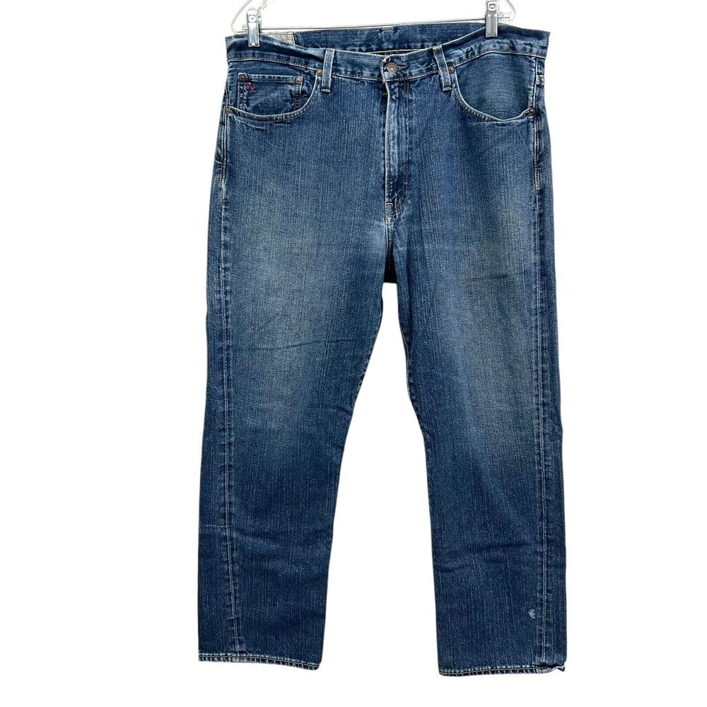 Polo Ralph Lauren Mens Denim Jeans Straight Leg 5 Pocket Zip Fly Blue Sz W36*